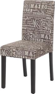 Jídelní židle Littau, kuchyňská židle Židle, látka/textil psaní šedá, tmavé nohy
