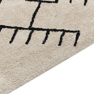 Bavlněný koberec 140 x 200 cm béžový/ černý ERLER