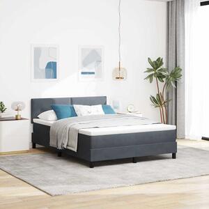 Postel s boxspringem s čelo Tmavě šedá 140 x 200 cm samet 3339177