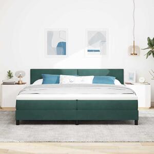 Postel s boxspringem s čelo Tmavě zelená 200 x 200 cm samet 3339197