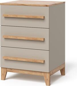 Kredenc Vitalispa Malia Kašmír/Řemeselné 60 x 88 cm se 3 zásuvkami, Model 58345