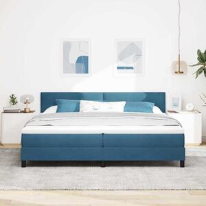 Postel s boxspringem s čelo Tmavě modrá 200 x 200 cm samet 3339198