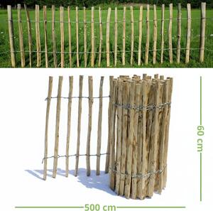 Lískový plot dřevěný přírodní oplocení 5 m x 60 cm, rozestup 4–6 cm, plůtek do zahrady, dekorativní plot, plot na zeleninovou zahrádku, květinový záhon
