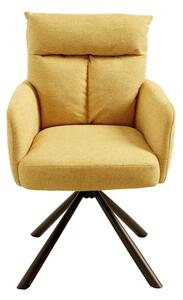 Designová otočná židle Maddison hořčicová žlutá