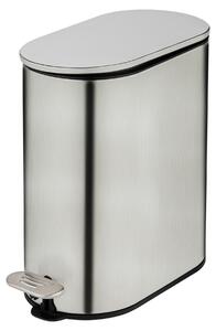 WENKO Kosmetický koš Mod Collungo Pedálový koš 5 l Nerezová ocel satinovaná s automatickým zavíráním Easy-Close Povlak proti otiskům prstů 14 x 28,5 x 29,5 cm