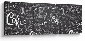 Obraz - Coffee (s hodinami) (90x30 cm)