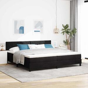Postel s boxspringem s čelo Černá 200 x 200 cm samet 3339262