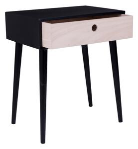 Černý dřevěný odkládací stolek s černým rámem House Nordic Parma
