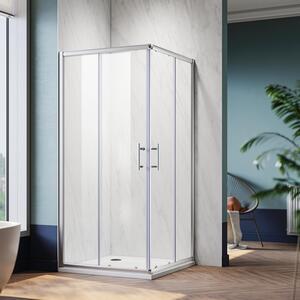 SONNI rohový sprchový kout ŠxHxV: 70x70x185cm rohový vstup dvojité posuvné dveře sprchový kout tvrzené bezpečnostní sklo funkce rychlého uvolnění ochrana proti stříkající vodě