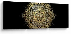 Obraz - Mandala bohatství (s hodinami) (90x30 cm)