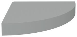 Plovoucí rohová police šedá 25 x 25 x 3,8 cm MDF