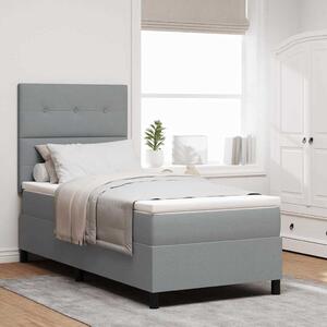 Postel s boxspringem s matrací Světle šedá 80 x 200 cm textil 3339343