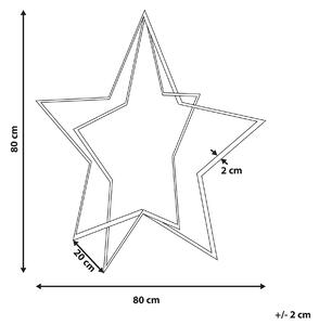 Venkovní dekorativní hvězda s LED osvětlením 80 cm černá KERSILO