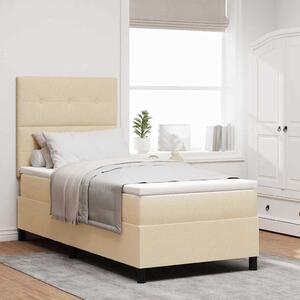 Postel s boxspringem s čelo Krémová 80 x 200 cm textil 3339348