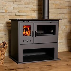 EEK A - V05 Viki Lux 10,5 kW kamna na dřevo s troubou, teploměrem a plotýnkou