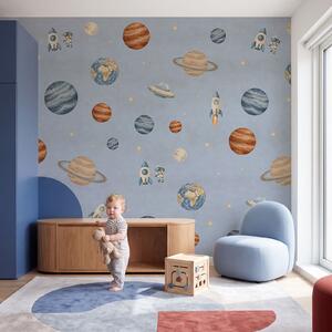 Fototapeta Uspořádání planet a raket, Vesmírné fototapety, Populární fototapety - Tapeko.co.cz