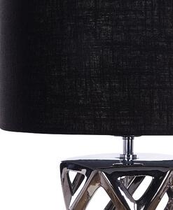 Keramická stolní lampa stříbrná/černá SELJA