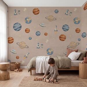 Fototapeta Uspořádání planet a raket, Vesmírné fototapety, Populární fototapety - Tapeko.co.cz