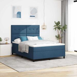 Postel s boxspringem s čelo Modrá 140 x 190 cm textil 3339391