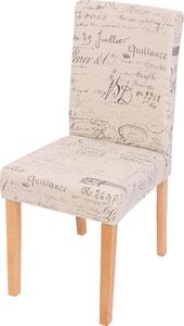 Jídelní židle Littau, kuchyňská židle židle, látka/textil psaní krémová, světlé nohy