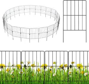 COSTWAY 25 kusů Dekorativní zahradní plot 825 cm x 60 cm Velký bariérový plot, krajinný plot odolný proti rzi jako zahradní a dvorní dekorace