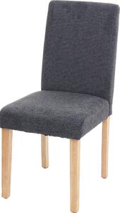 Jídelní židle Littau, kuchyňská židle Židle, látka/textil antracitově šedá, světlé nohy