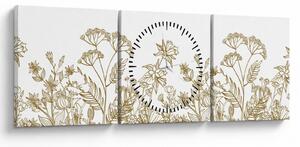 Obraz - Luční kvítí (s hodinami) (90x30 cm)