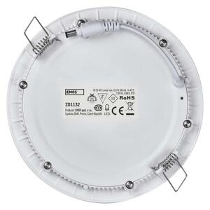 EMOS LED panel 175mm, kruhový vestavný bílý, 12W neutrální bílá ZD1132