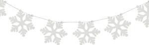 Vánoční dřevěná girlanda WHITE SNOWFLAKES 2 m, bílá