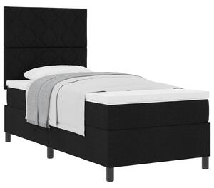 Postel s boxspringem s čelo Černá 100 x 200 cm textil 3339443