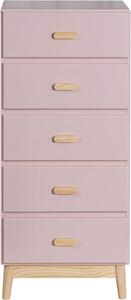 Komoda Mobili Rebecca Orchidea 115x50x40 MDF borovice růžově hnědá skandinávský styl k sestavení