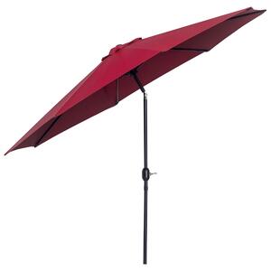 Zahradní slunečník Outsunny Ø295x250 cm s kličkou, venkovní sluneční stínění s naklápěcími mechanismy a odnímatelnou kovovou tyčí pro terasu a bazén