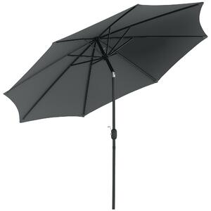 Zahradní slunečník Outsunny Ø295x250 cm s kličkou - venkovní slunečník s naklápěcím mechanismem a odnímatelným kovovým sloupem pro terasu, bazén a pat
