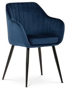 Jídelní židle modrá sametová látka PIKA BLUE4