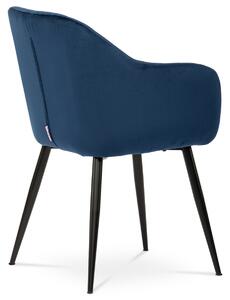 Jídelní židle modrá sametová látka PIKA BLUE4