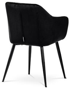 Jídelní židle černá matná sametová látka PIKA BK4