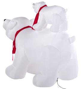 Vánoční nafukovací polární medvěd s LED osvětlením 160 cm bílý KULTALA
