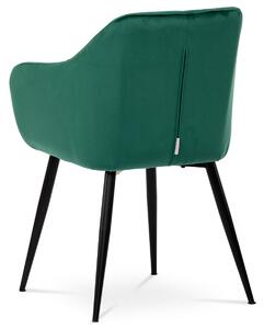 Jídelní židle BEATRICE potah zelená sametová látka