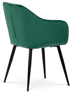 Jídelní židle BEATRICE potah zelená sametová látka