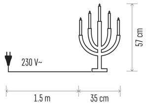 EMOS Lighting Svícen na 5× žárovičku E10 dřevěný bílý, pětiramenný,35×67cm 1534221900