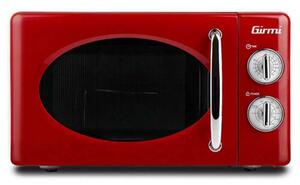 Retro mikrovlnná trouba s grilem Girmi FM2102 – 20 l, 700 W, červená