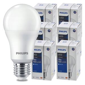 SADA 6 KS žárovek PHILIPS LED E27 10W = 75W 1055lm neutrální bílá 4000K LED žárovka