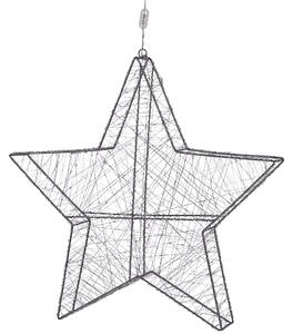 Venkovní závěsná hvězda s LED osvětlením 58 cm stříbrná KURULA
