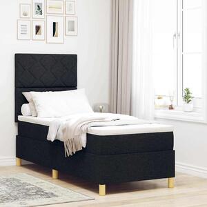 Postel s boxspringem s čelo Černá 80 x 200 cm textil 3339653