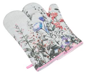 Bellatex Grilovací rukavice 2ks 20x36 cm Květ fialová, šedá