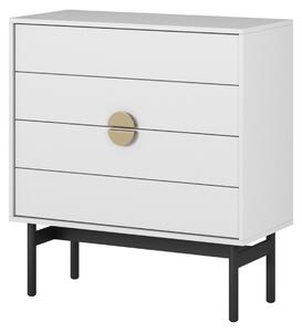 Selsey Stoon II – Komoda se 4 zásuvkami, bílá, 85 cm