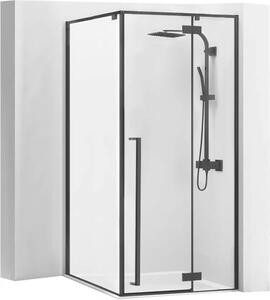 Sprchový Kout REA FARGO BLACK 90x90 U + Sprchová vanička SAVOY WHITE
