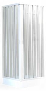 Bílý sprchový kout se dvěma dveřmi a rohovým otevíráním, z samozhášivého PVC – 70/80 x 70/80 cm – výška 185 cm