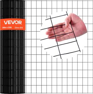 VEVOR ohradník na pastviny, 91 cm x 7,62 m, velikost ok 5,08 x 7,62 cm, φ1,52 mm pozinkovaný ocelový drátěný ohradník pro slepice, králíky, vinylem potažený ohradník pro zvířata, klecový drát, zahradní ploty