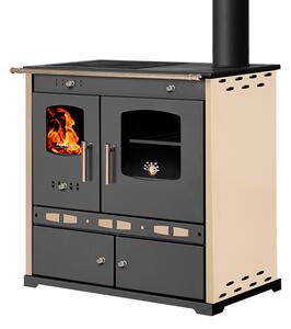 Krbová kamna Prometey Perfect ECO LUX - 11 kW, Gusseisenová plotna, slonová kost